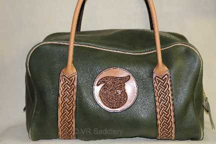 A leather bag.